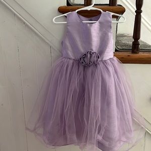 Lilac Lavender Party Dress with tulle overlay
